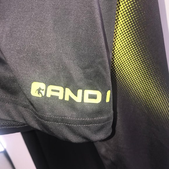 AND1 GRAY AND YELLOW SHORT SLEEVE POLO - Picture 3 of 5